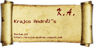 Krajcs András névjegykártya
